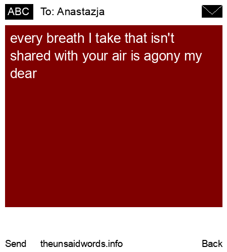 unsent message to Anastazja