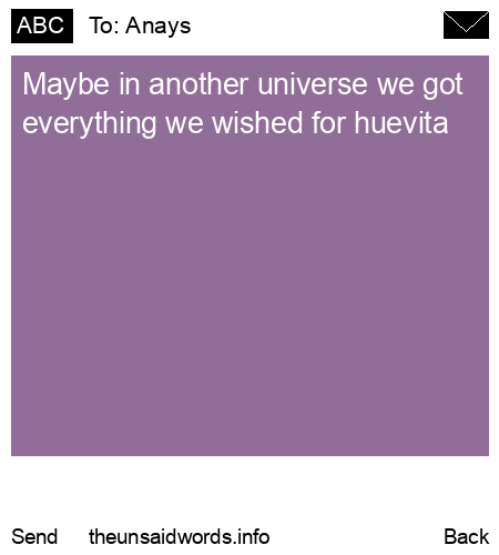 unsent message to Anays 