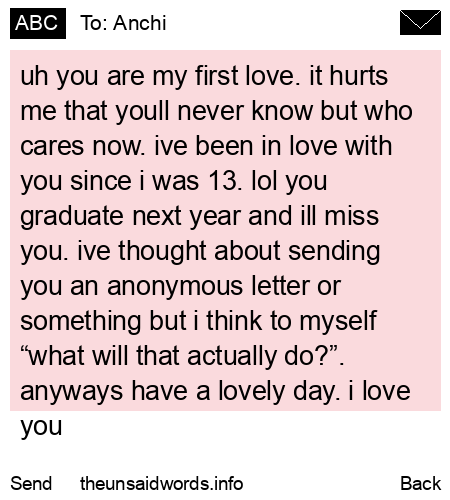 unsent message to Anchi