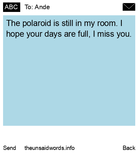 unsent message to Ande 
