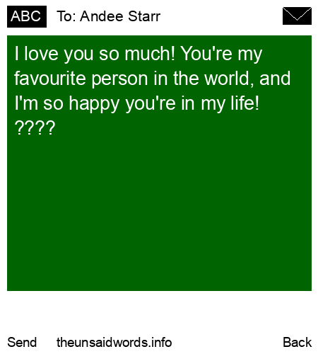 unsent message to Andee Starr