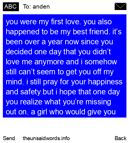 unsent message to anden