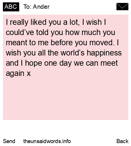 unsent message to Ander