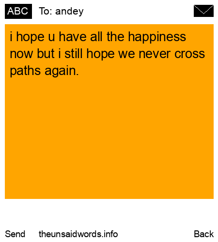 unsent message to andey