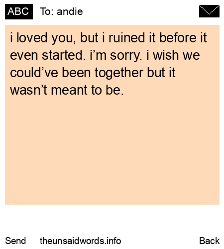 unsent message to andie