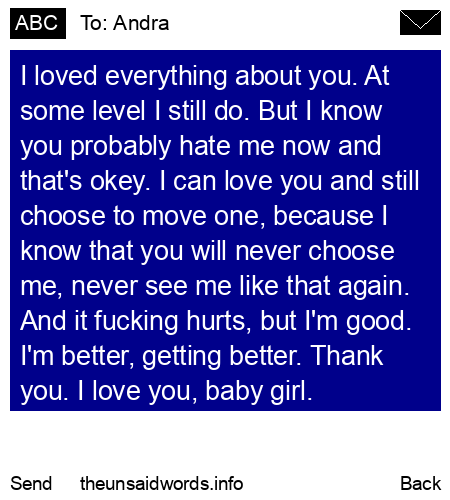 unsent message to Andra