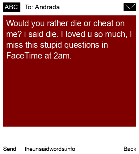 unsent message to Andrada