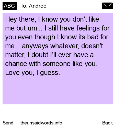 unsent message to Andree