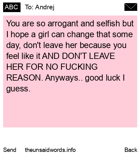 unsent message to Andrej