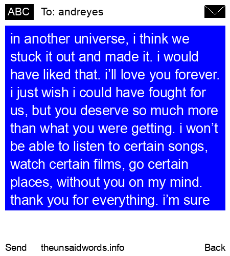 unsent message to andreyes