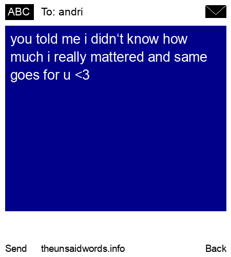 unsent message to andri