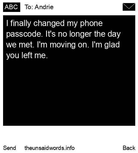 unsent message to Andrie