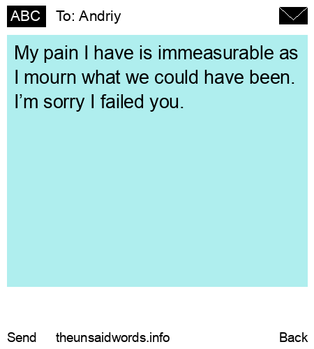 unsent message to Andriy