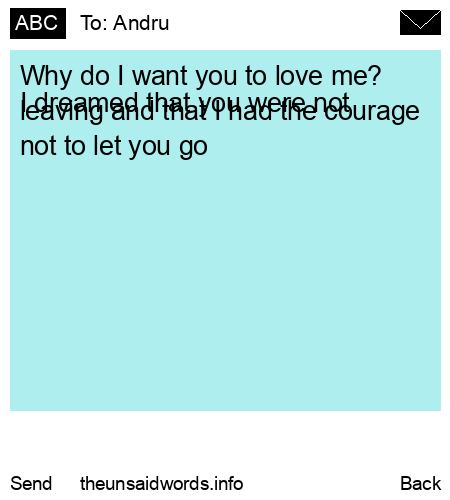 unsent message to Andru