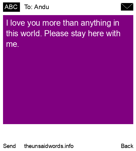 unsent message to Andu