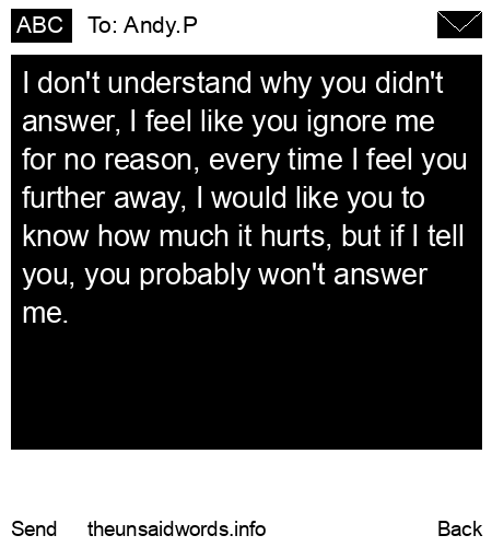 unsent message to Andy.P