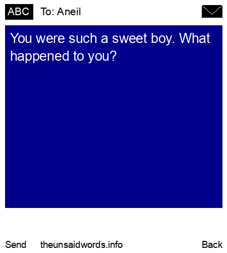 unsent message to Aneil