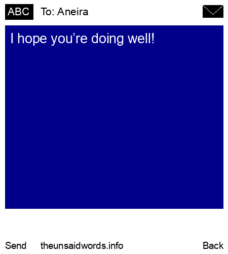 unsent message to Aneira