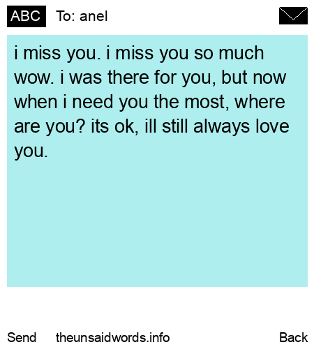 unsent message to anel