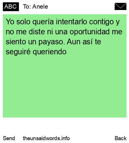 unsent message to Anele