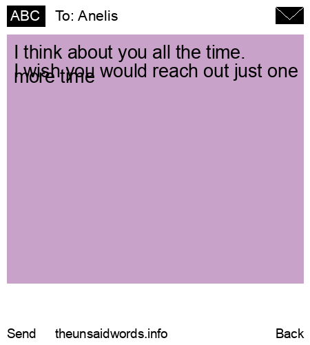 unsent message to Anelis