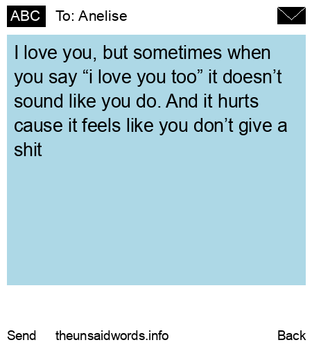 unsent message to Anelise