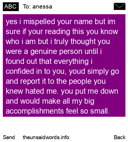 unsent message to anessa