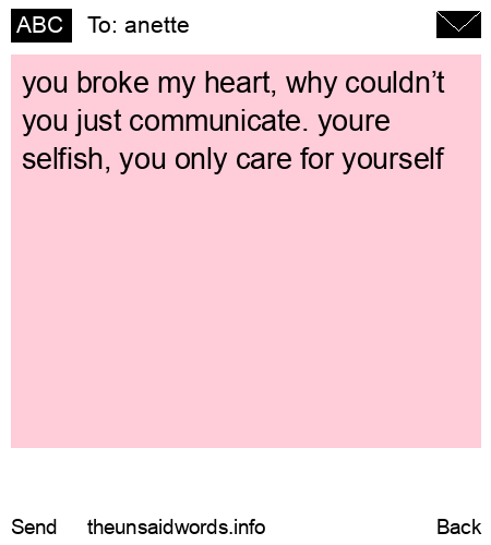 unsent message to anette