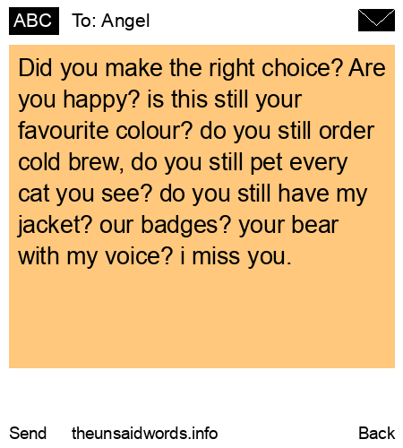 unsent message to Angel