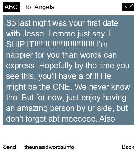 unsent message to Angela