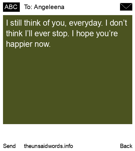 unsent message to Angeleena