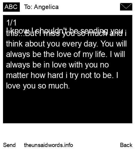 unsent message to Angelica