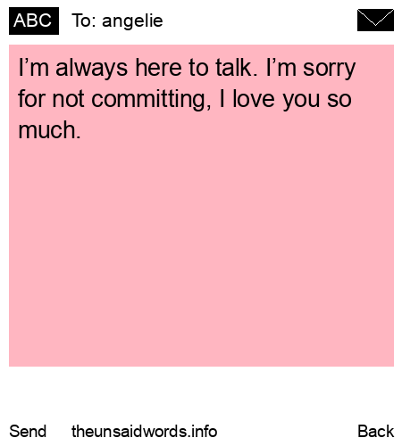 unsent message to angelie