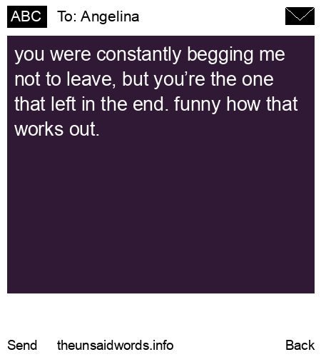 unsent message to Angelina