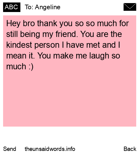 unsent message to Angeline