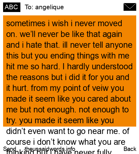 unsent message to angelique
