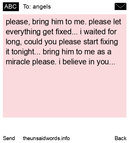 unsent message to angels
