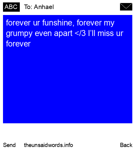 unsent message to Anhael