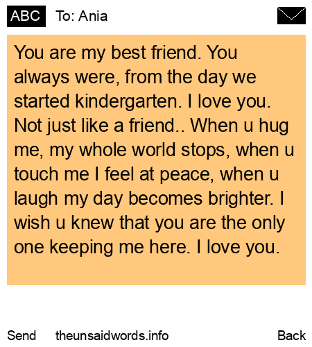 unsent message to Ania