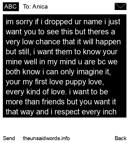unsent message to Anica