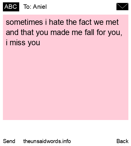 unsent message to Aniel