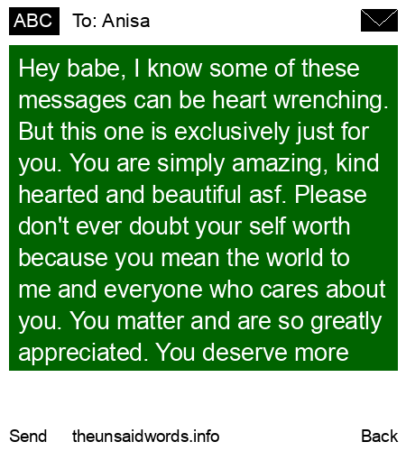 unsent message to Anisa
