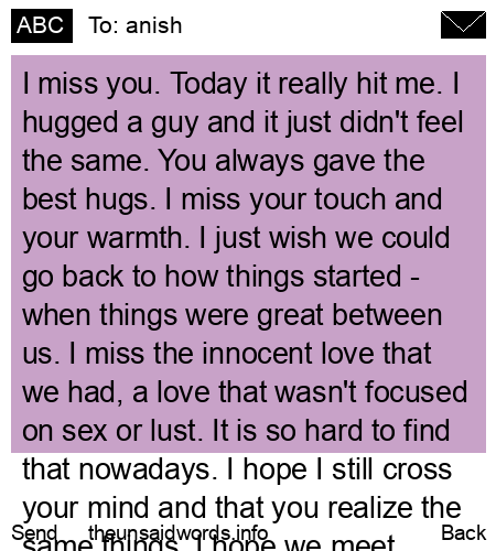 unsent message to anish