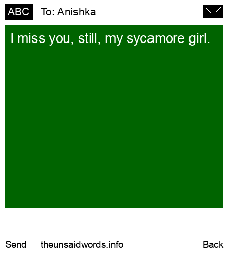 unsent message to Anishka