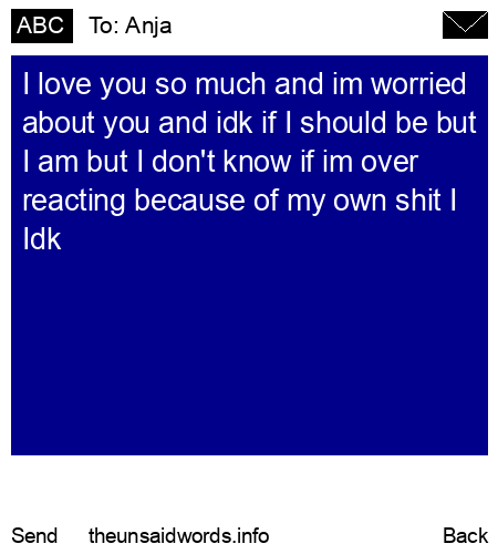 unsent message to Anja