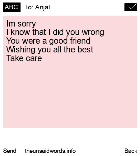 unsent message to Anjal