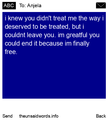unsent message to Anjela