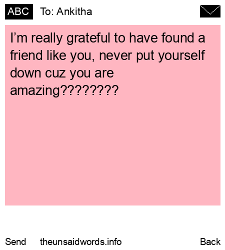unsent message to Ankitha