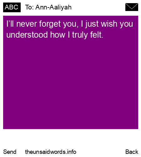 unsent message to Ann-Aaliyah