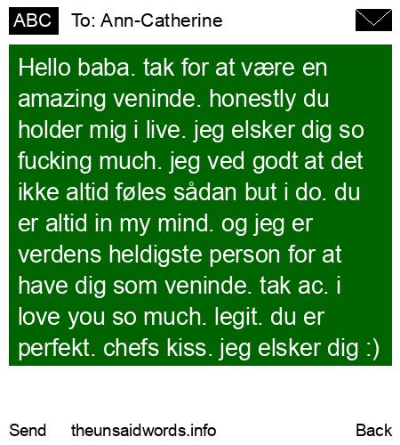 unsent message to Ann-Catherine